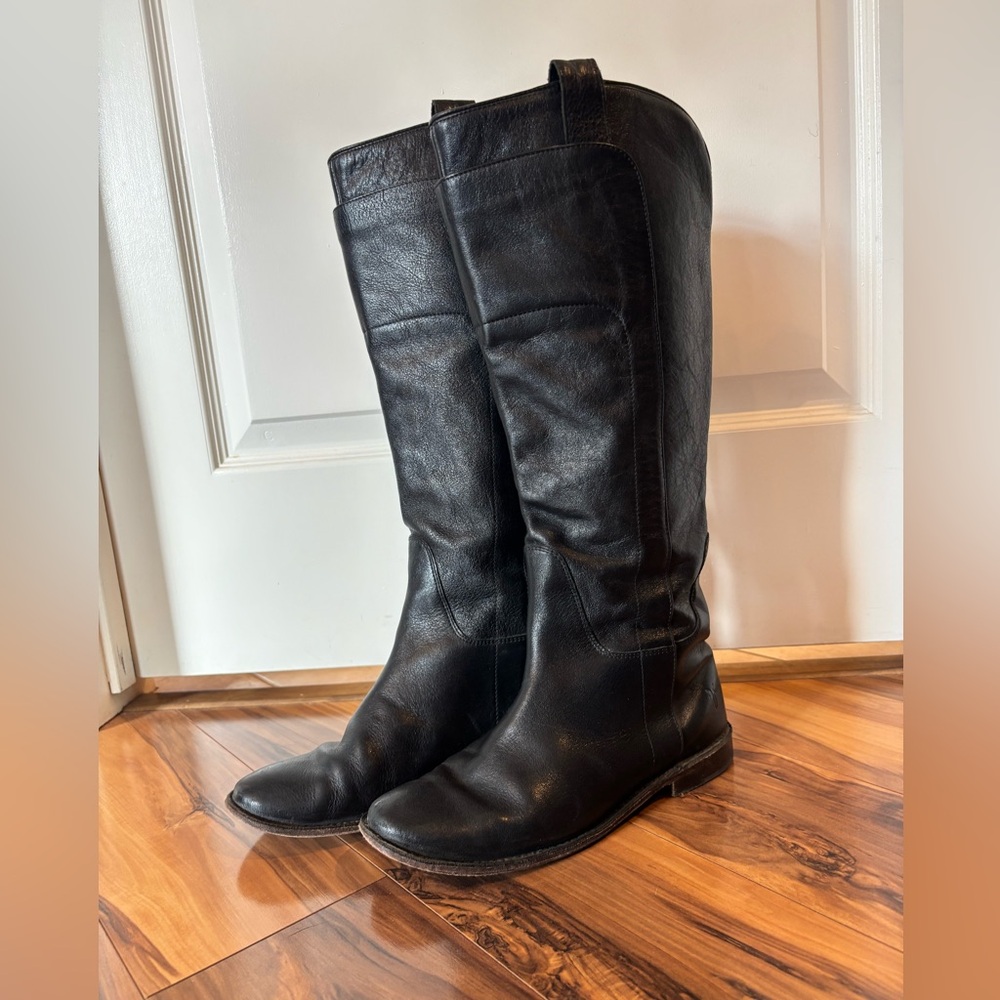 Frye Black Leather Knee-High Boots Size 8